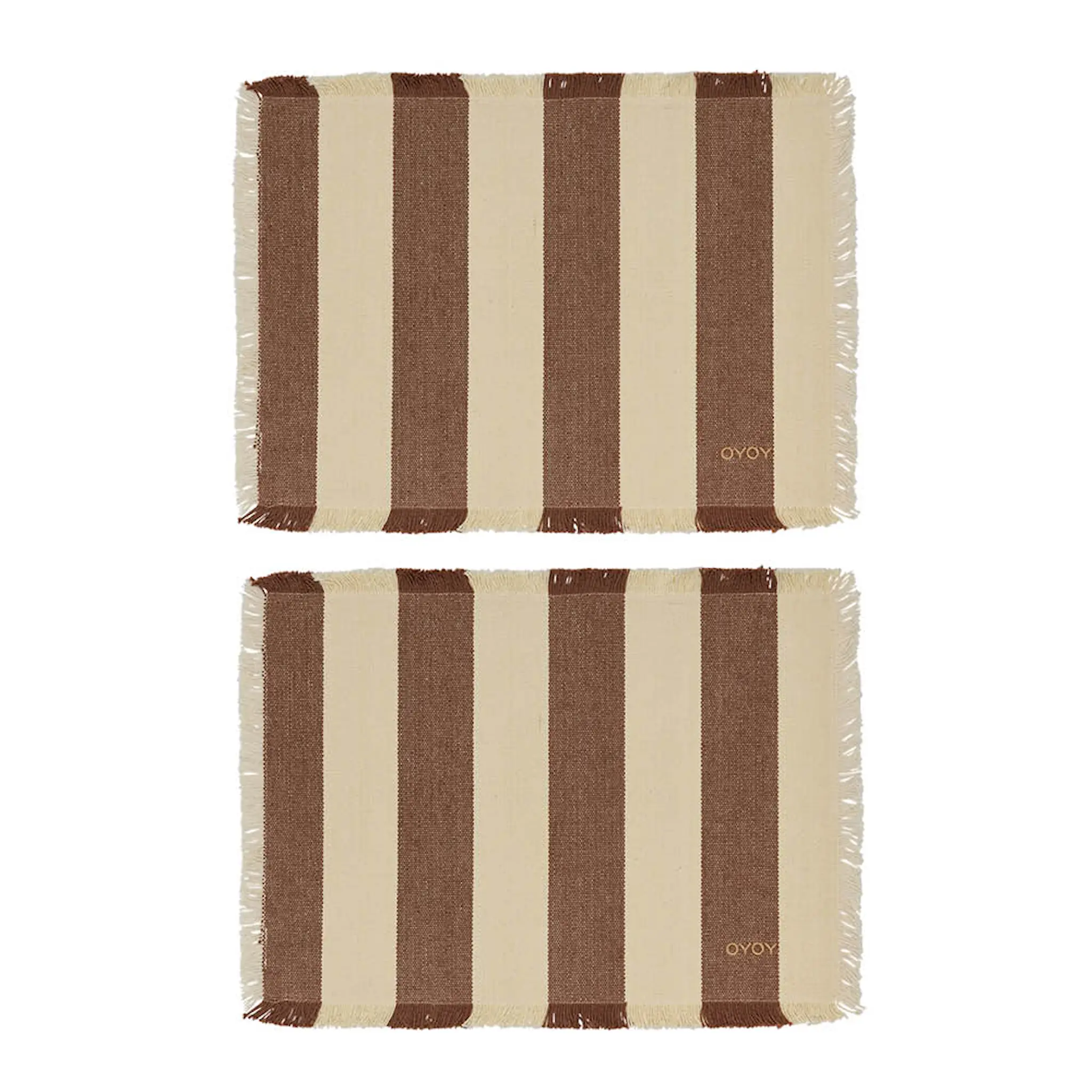 OYOY Toppu bordstablett 48x36 cm 2-pack brun/offwhite