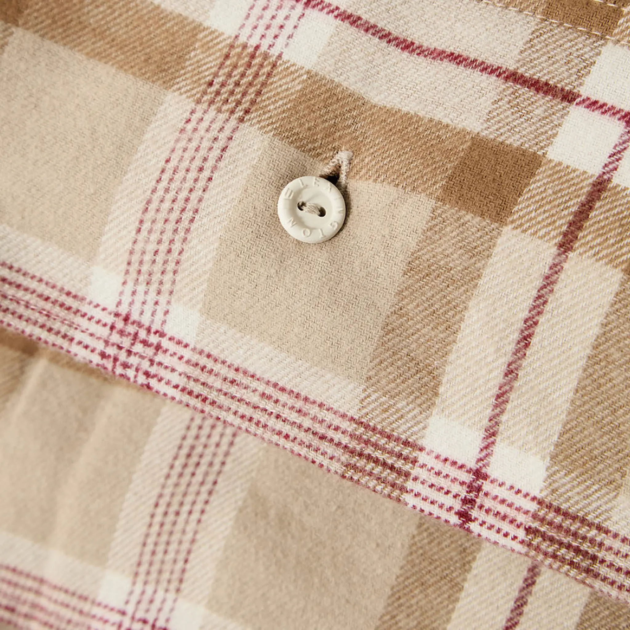 Lexington Påslakanset 220x220 cm bomullsflanell rutigt fudge/beige/fig
