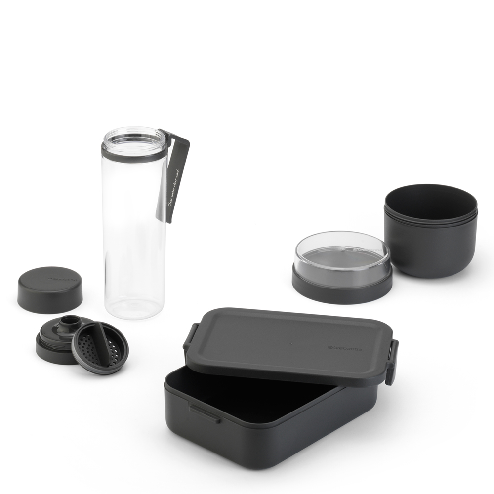 Brabantia Make & Take frokost- og lunsjsett 3 deler mørk grå