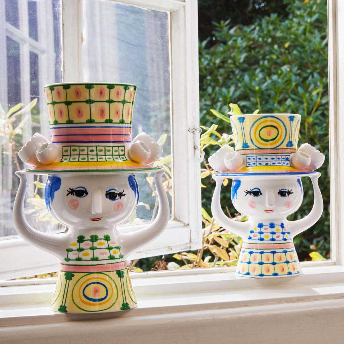 Bjørn Wiinblad Lady with hat vase 20,5 cm blå