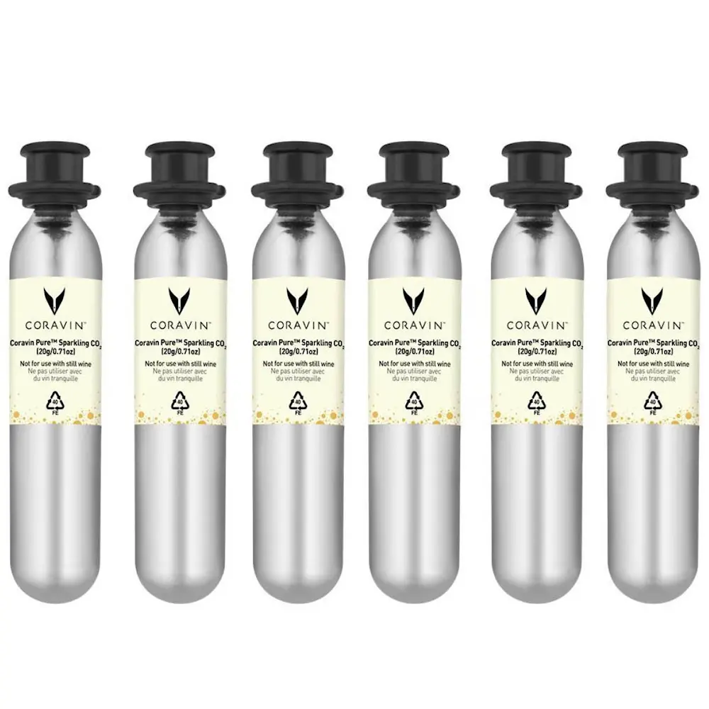 Pure Sparkling CO2 Kaasupatruuna 6 kpl Hopea