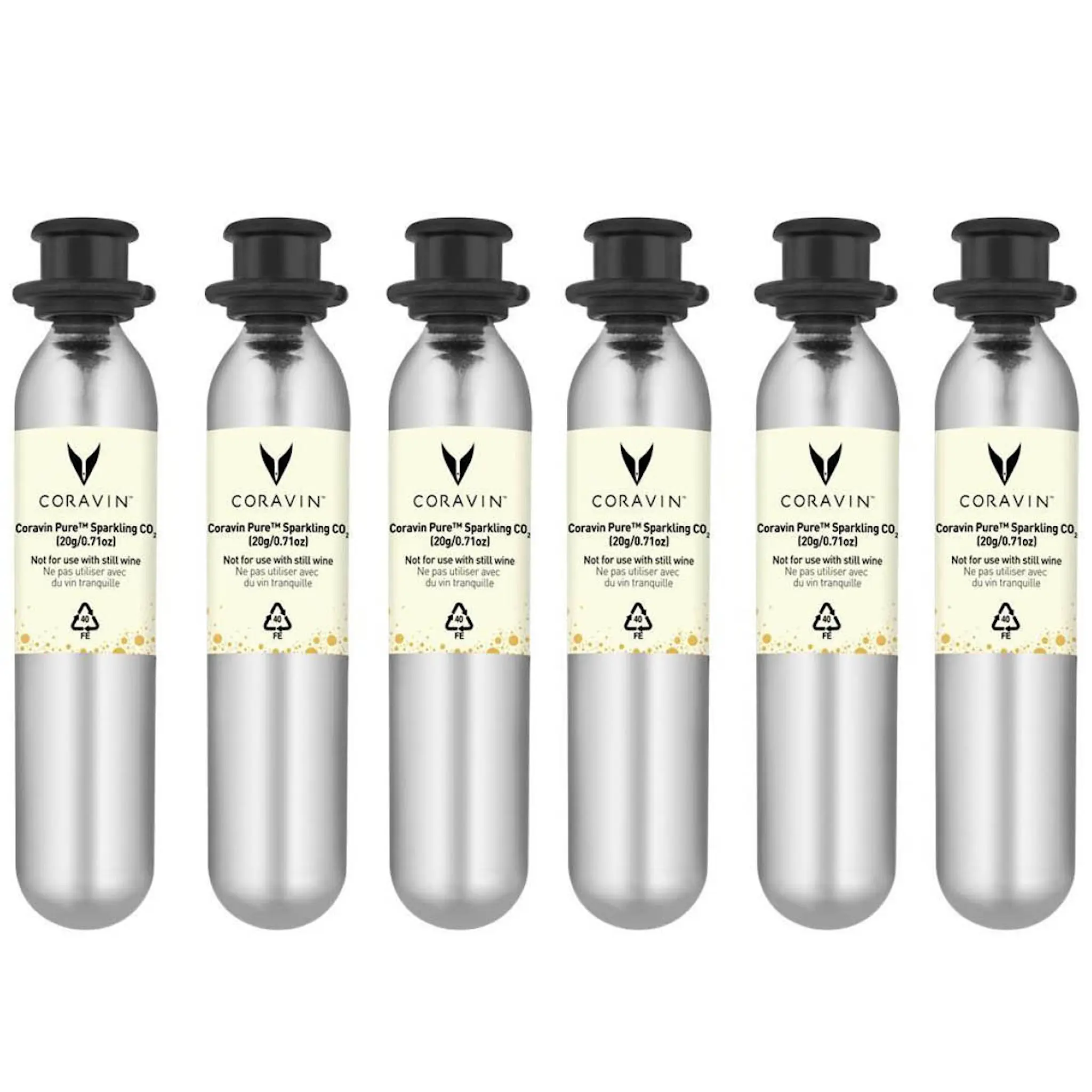 Coravin Pure Sparkling CO2-kapslar 6-pack Silver