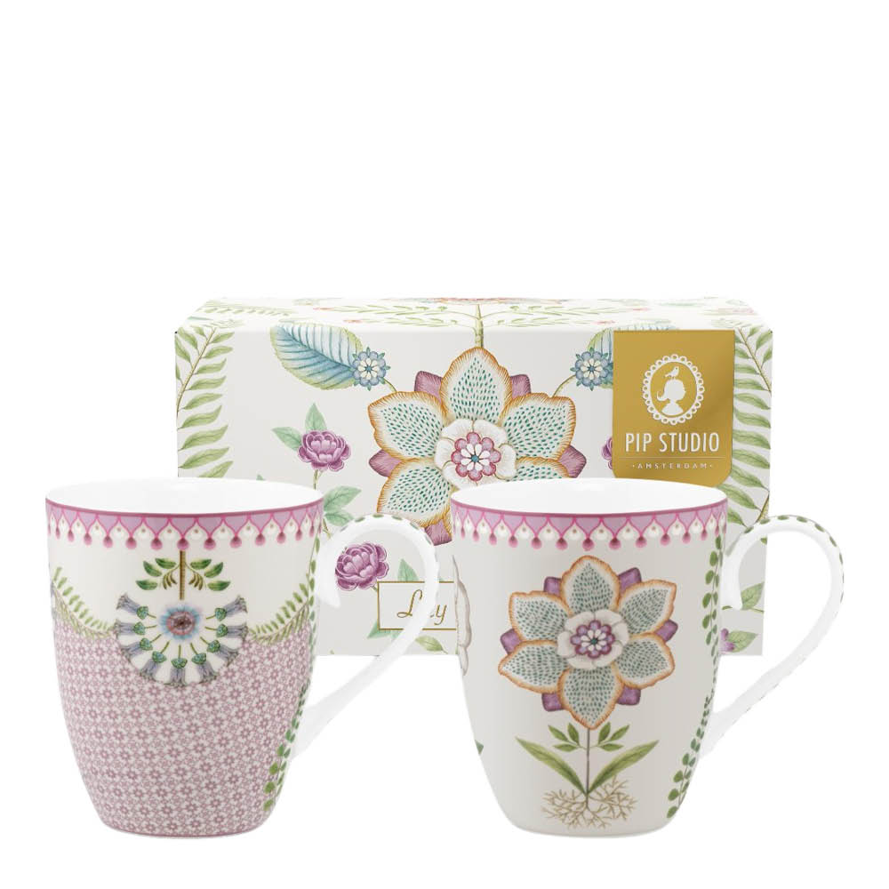 Pip Studio Lily & Lotus Muki 36,5 cl 2 kpl Off-white