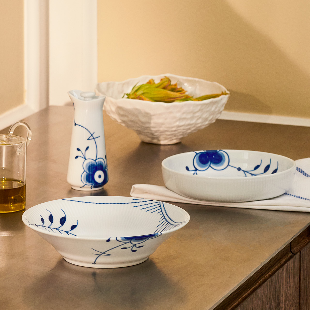 Royal Copenhagen Blue Fluted Mega Kanna med lock 33 cl