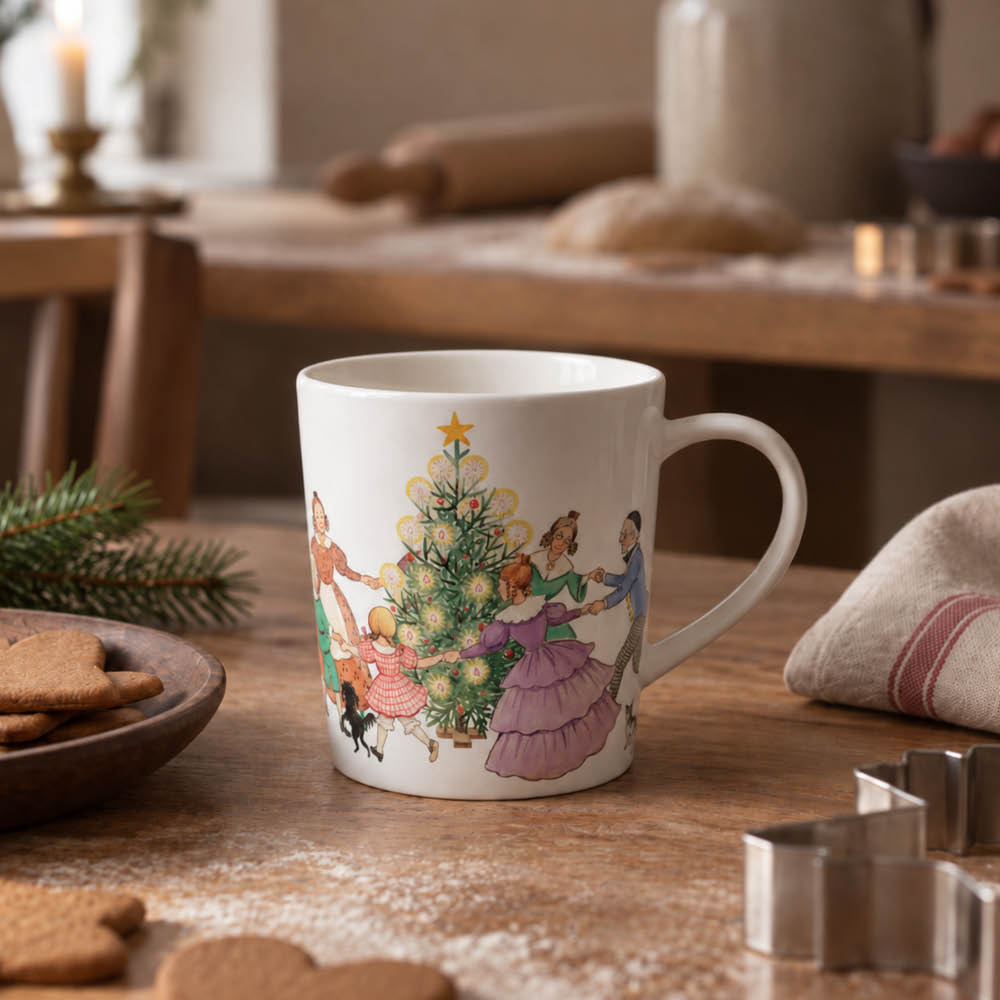 Design House Stockholm Elsa Beskow muki kahvalla 40 cl Dans runt granen