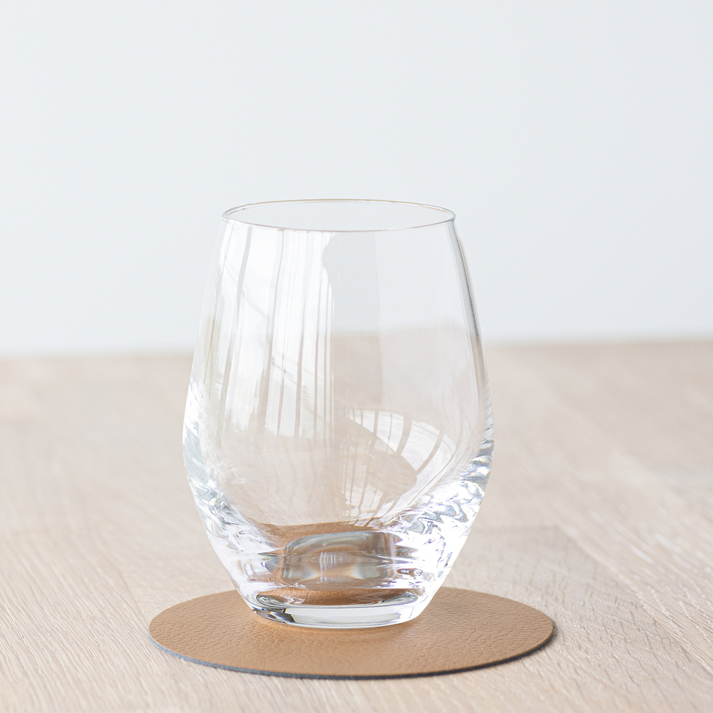 LIND DNA Leather Serene Circle Glasunderlägg 10 cm Nature