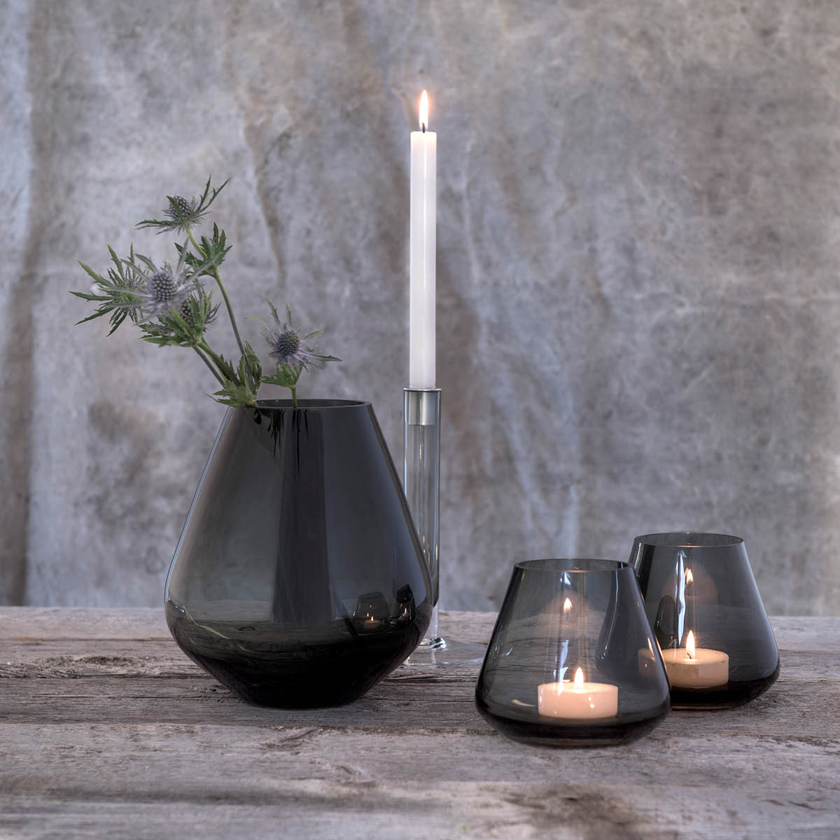 Magnor Rocks stormlykt/vase 22 cm koks