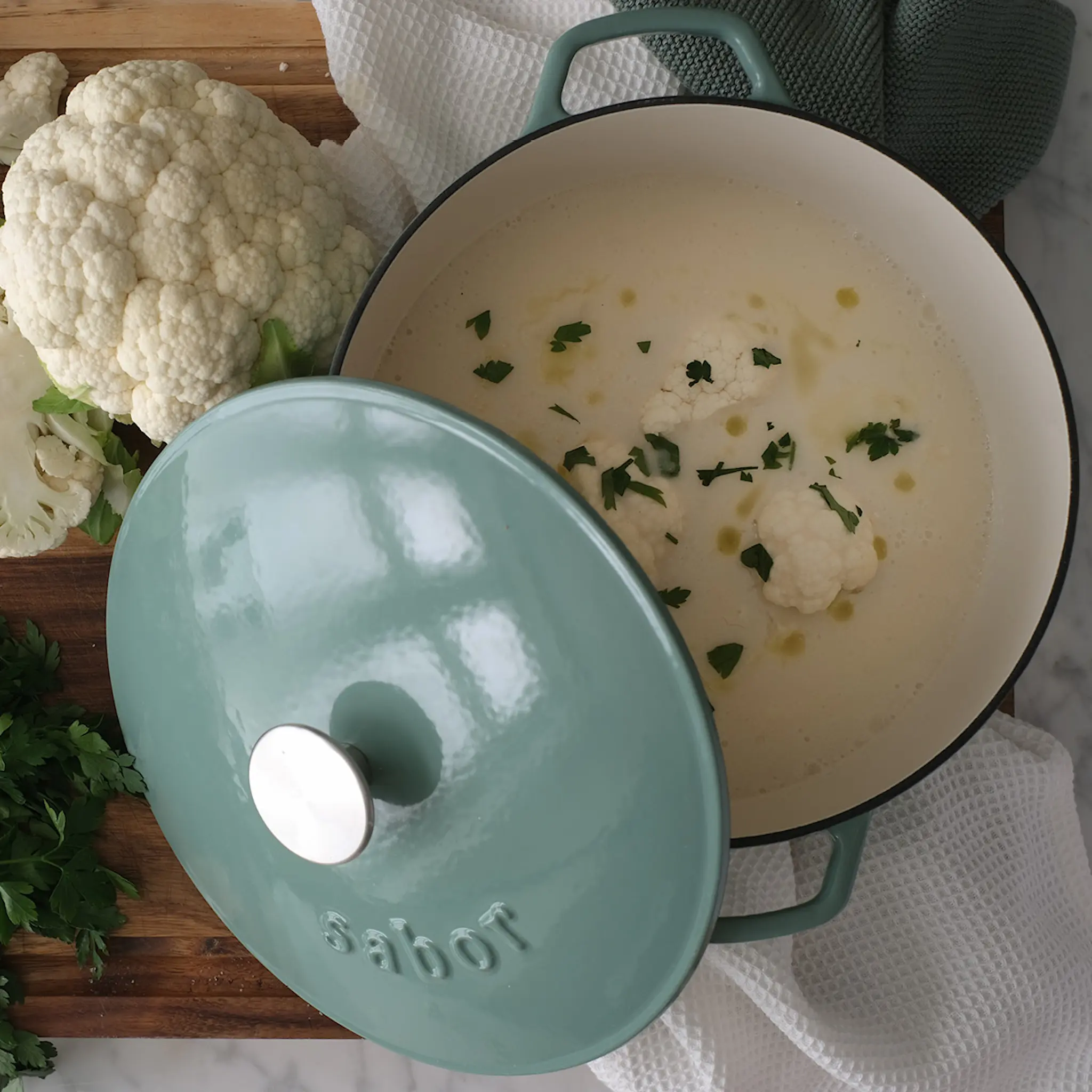 Sabor Gjutjärnsgryta 4,4 L 28 cm sea green