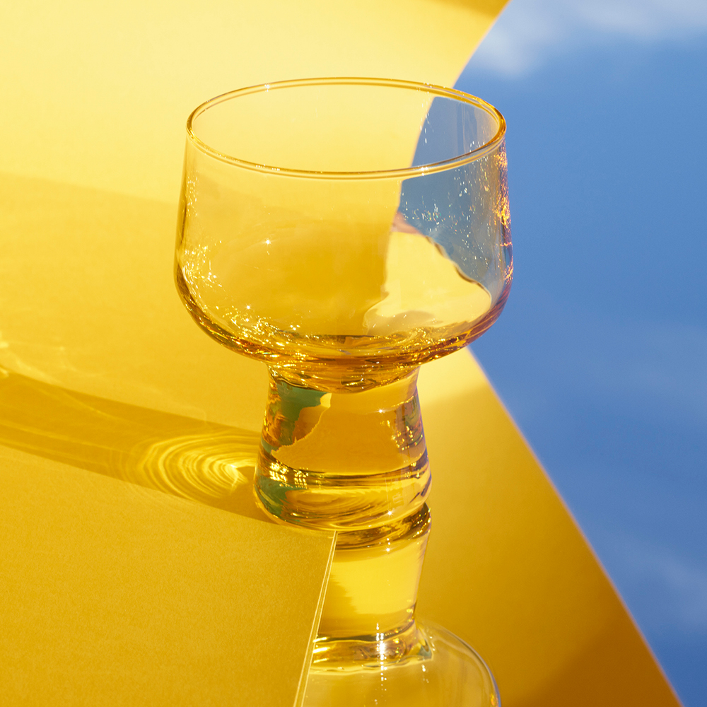 iittala Solare glass på fot 29 cl 2 stk ildgul