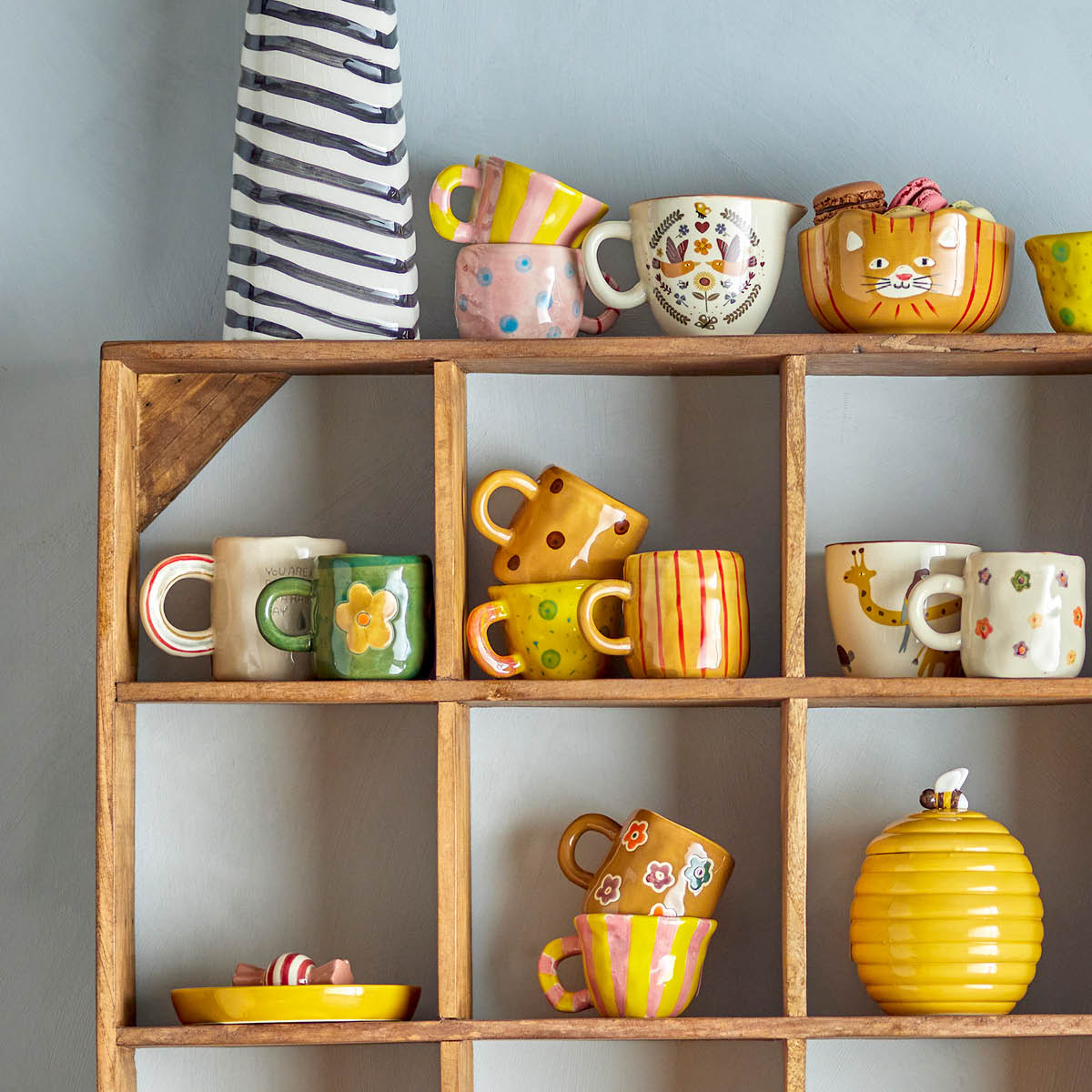 Bloomingville MINI Nini mugg 10 cl rosa/gul