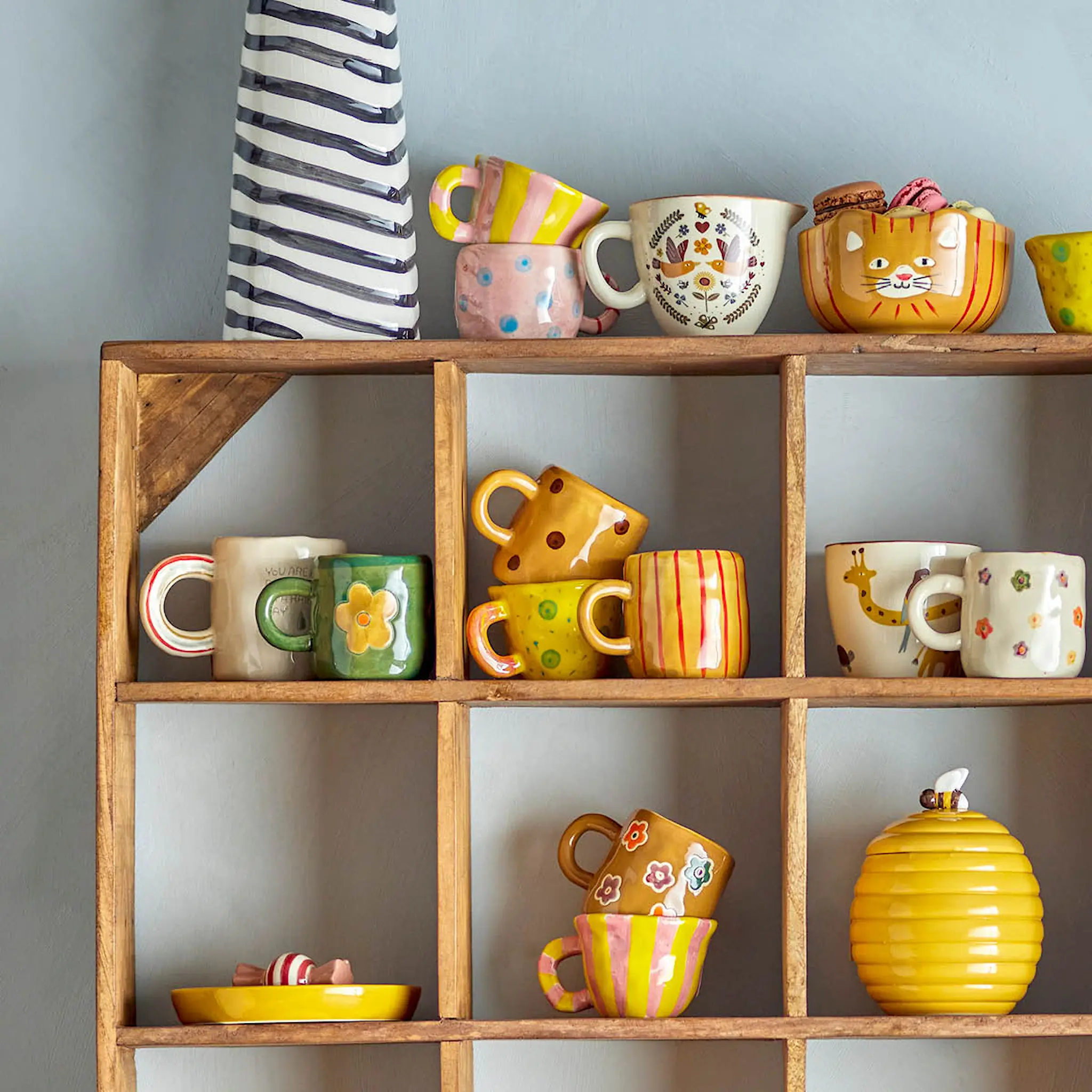 Bloomingville MINI Nini mugg 10 cl rosa/gul