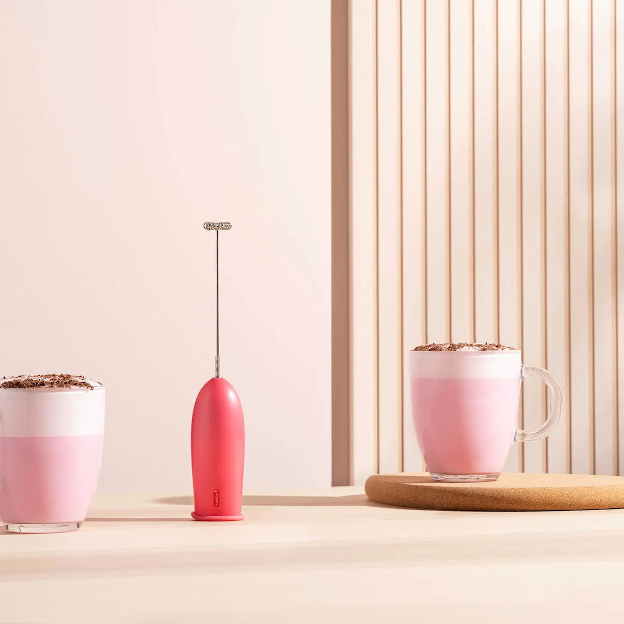 Bodum Schiuma melkeskummer rosa hover