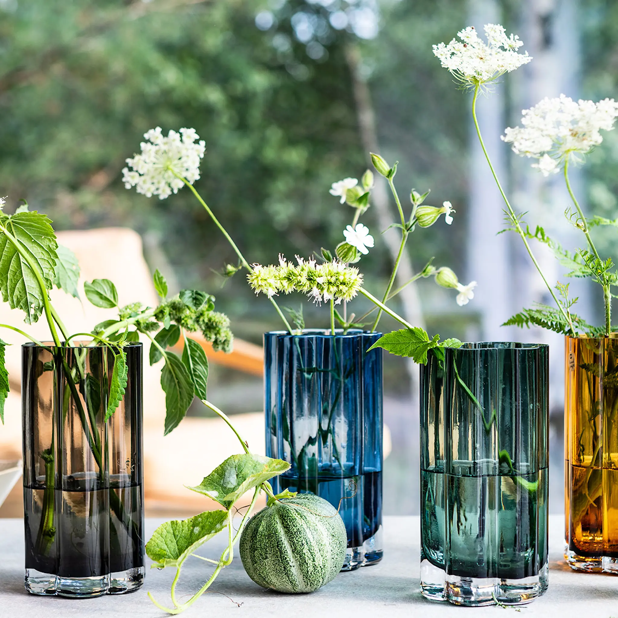 Cultdesign Hanami glasvas 9x18 cm rökgrå