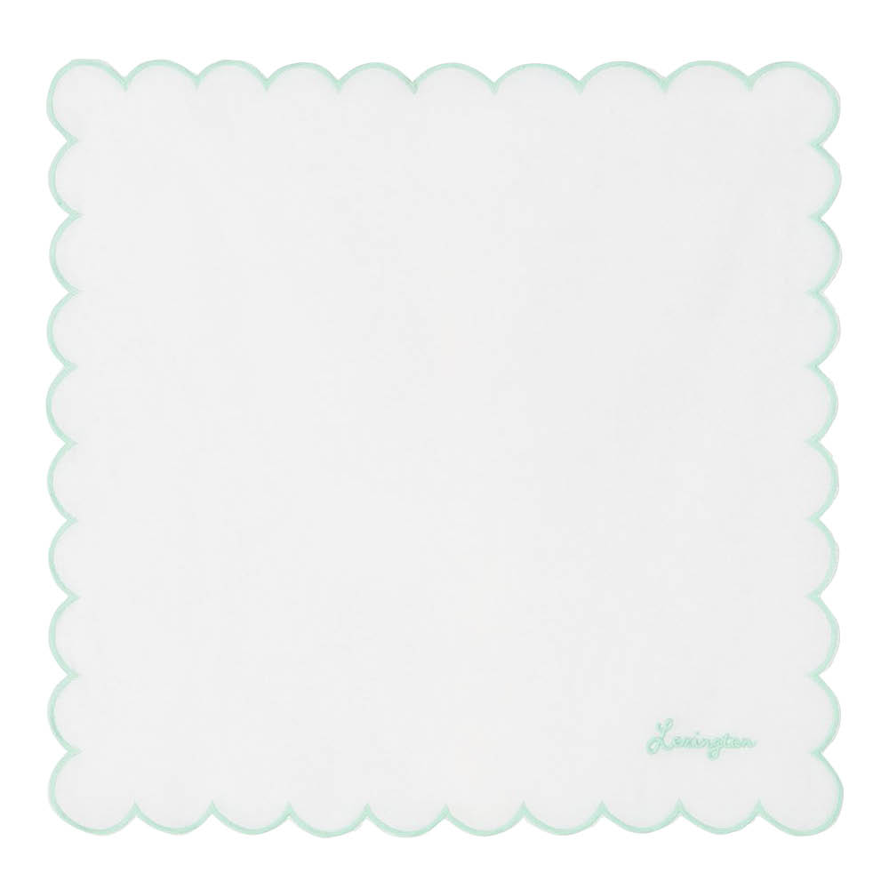 Lexington Servett linne/bomull med vågig kant 40x40 cm vit