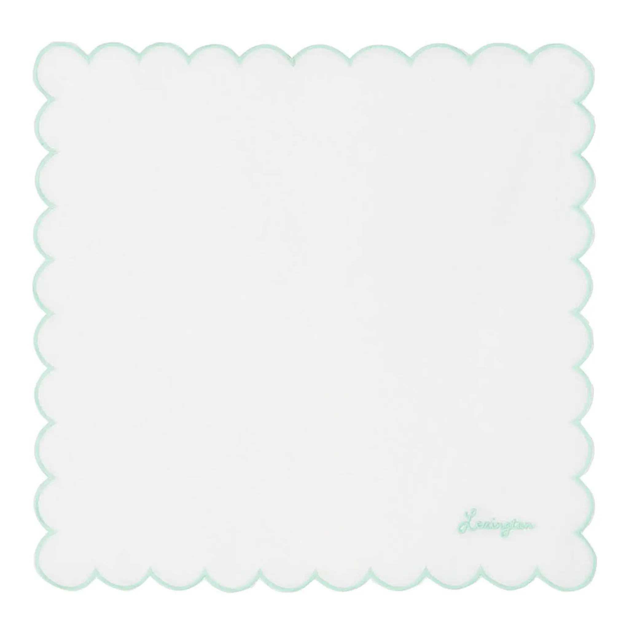 Lexington Servett linne/bomull med vågig kant 40x40 cm vit