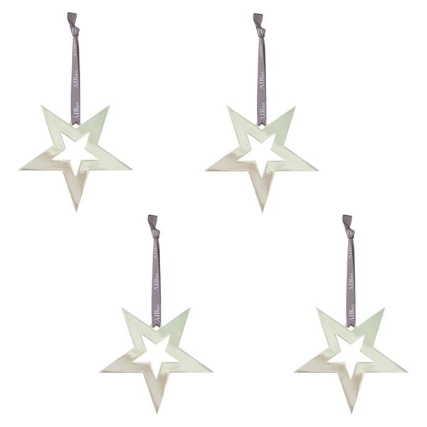 AIRies Julhänge Stjärna 5x5 cm 4-pack Silver