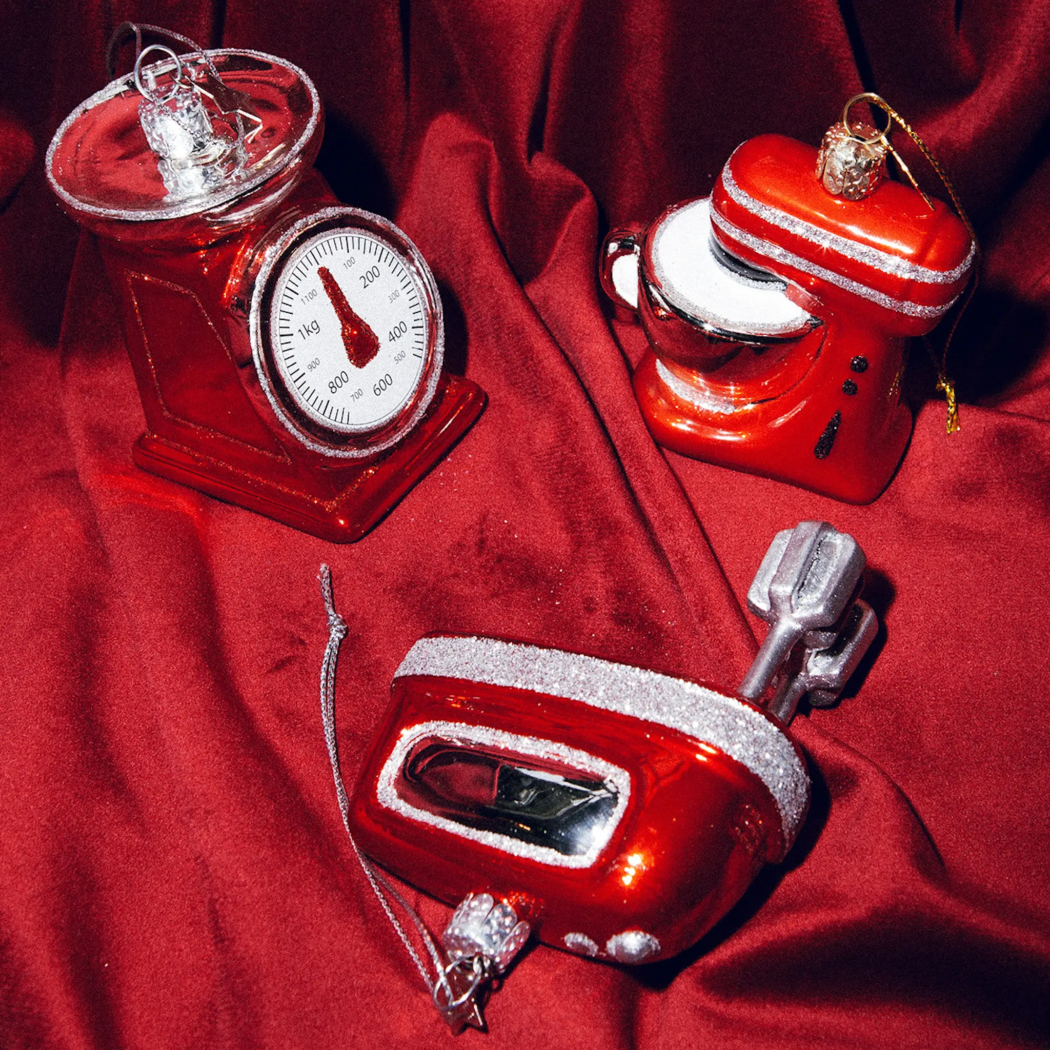 Vondels Wine & Dine julhänge i glas 10,5 cm Köksmaskin röd