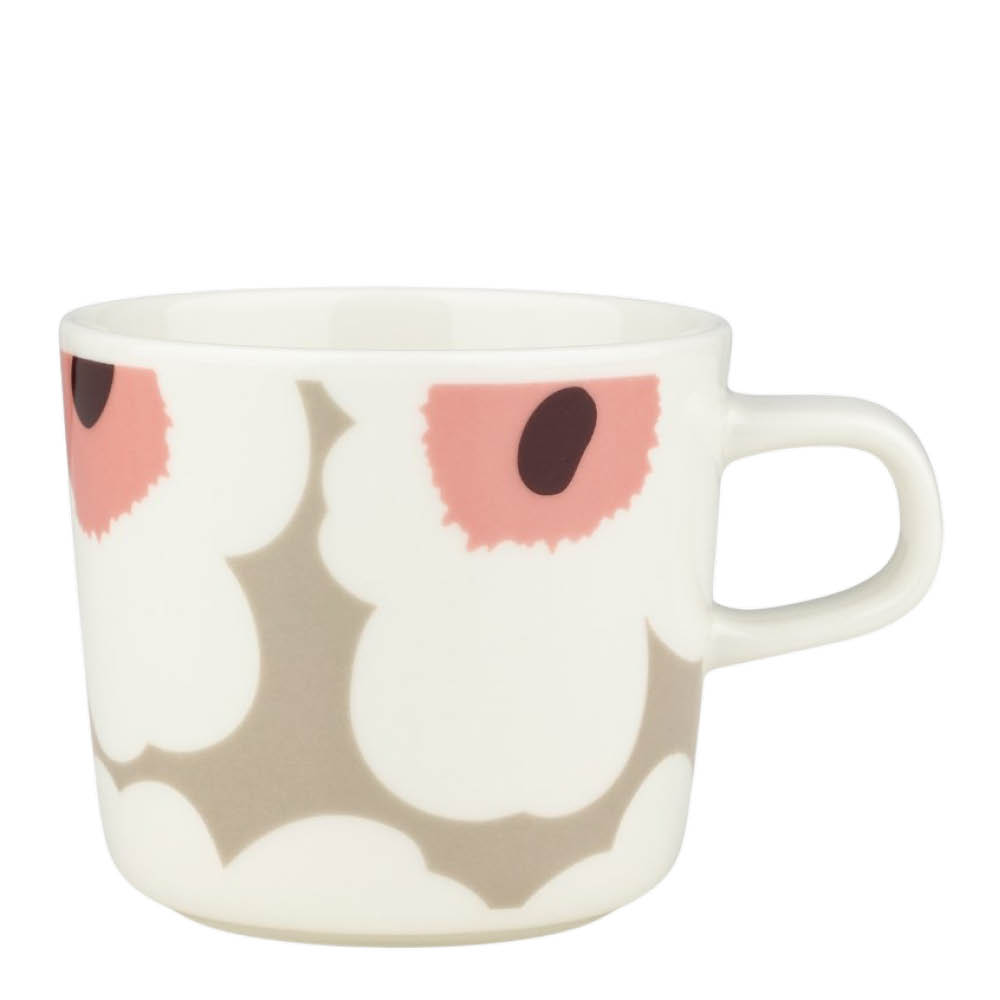 Marimekko - Oiva / Unikko Kuppi 20 cl Valkoinen/Viininpunainen