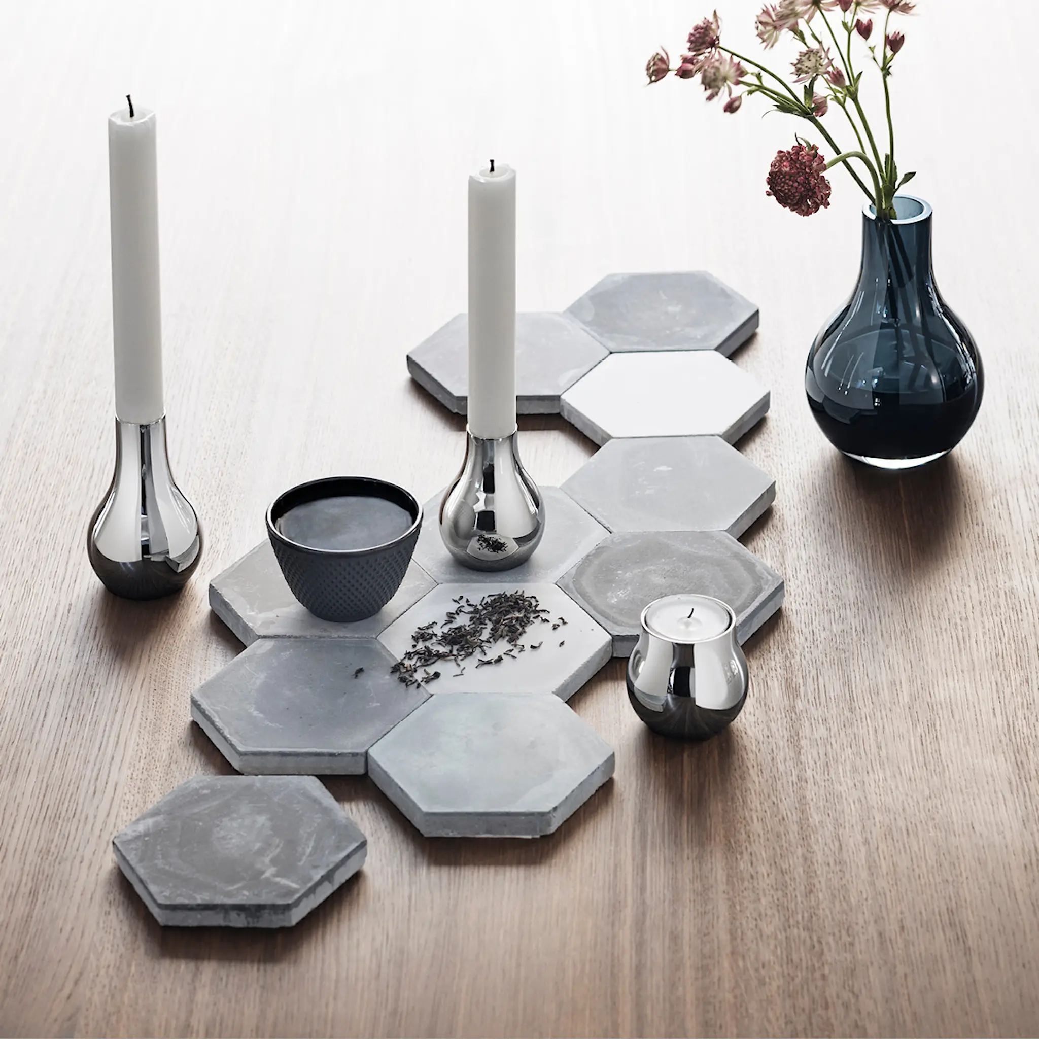 Georg Jensen Cafu ljuslykta 5,8 cm 2-pack rostfri