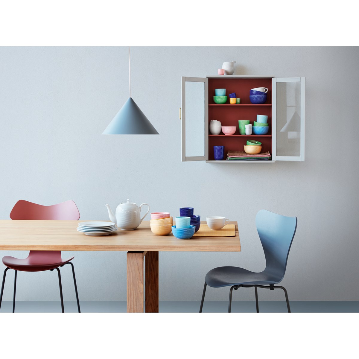 Lyngby Porcelæn Herringbone brikke brun