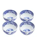 Blue Italian dippskål 10 cm 4-pack blå/vit