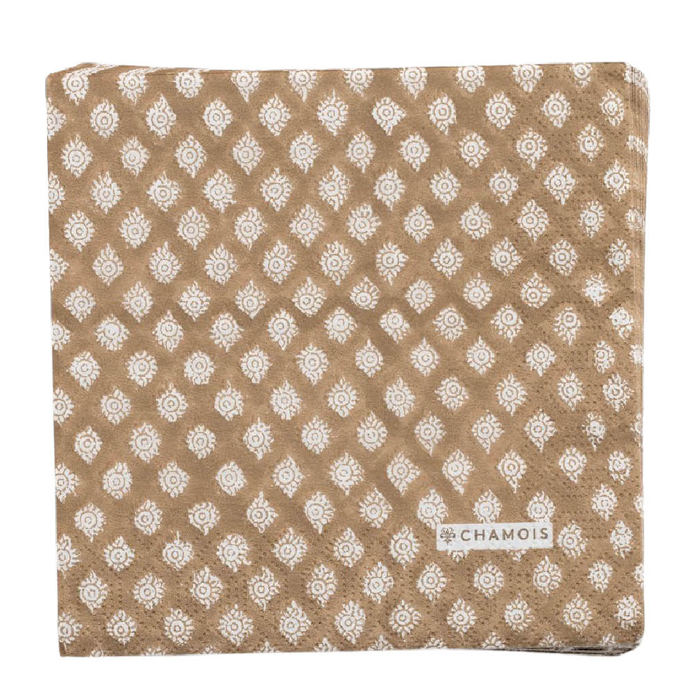 Chamois Medallion servett 33x33 cm 50-pack light brown