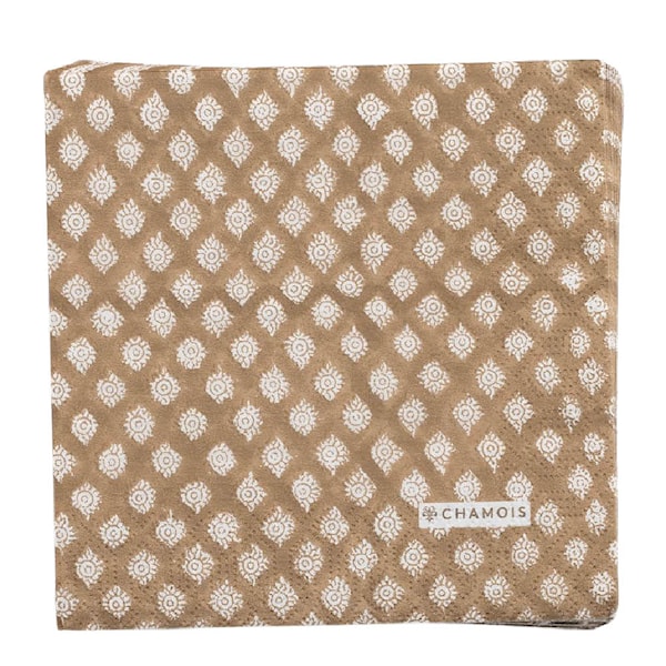 Medallion servett 33x33 cm 50-pack light brown