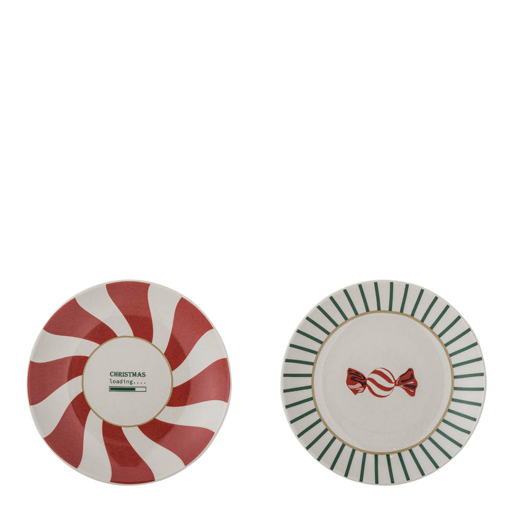 Bloomingville Yule tallerken 12,5 cm 2 stk julemotiv