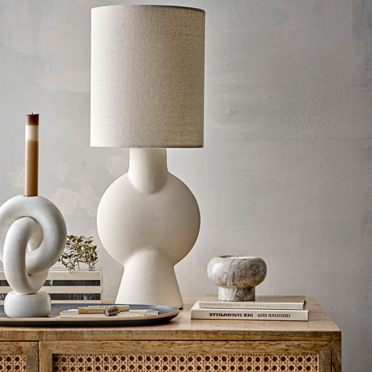 Bloomingville Isabea Kynttilälyhty 7,5x10 cm Nature Marble