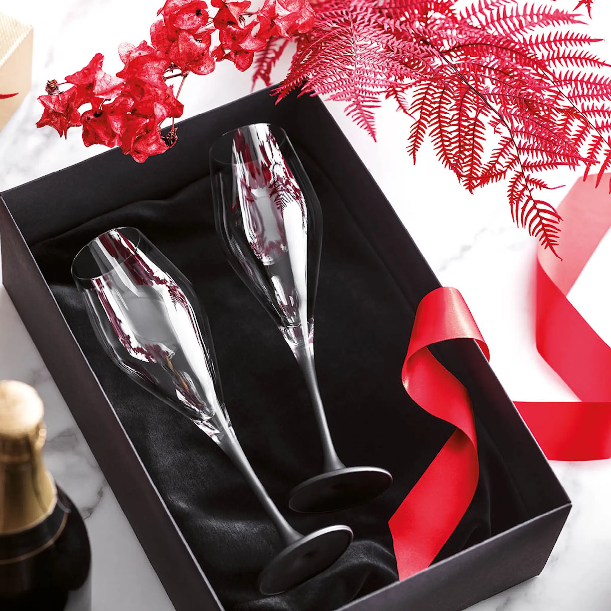 Villeroy & Boch Manufacture Rock Champagneglas 4-pack Klar/Svart fot