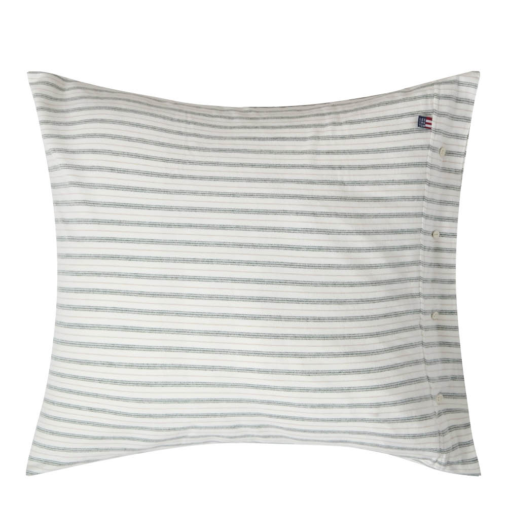 Lexington Örngott flanell 65x65 cm randig vit/grön/beige