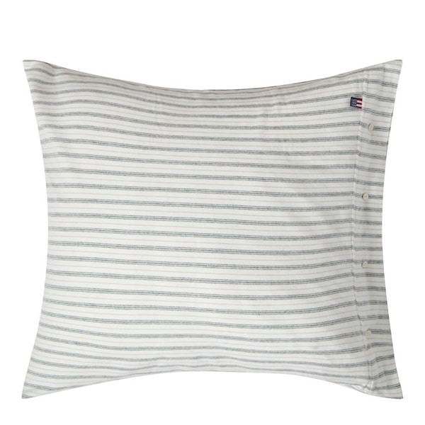 Örngott flanell 65x65 cm randig vit/grön/beige