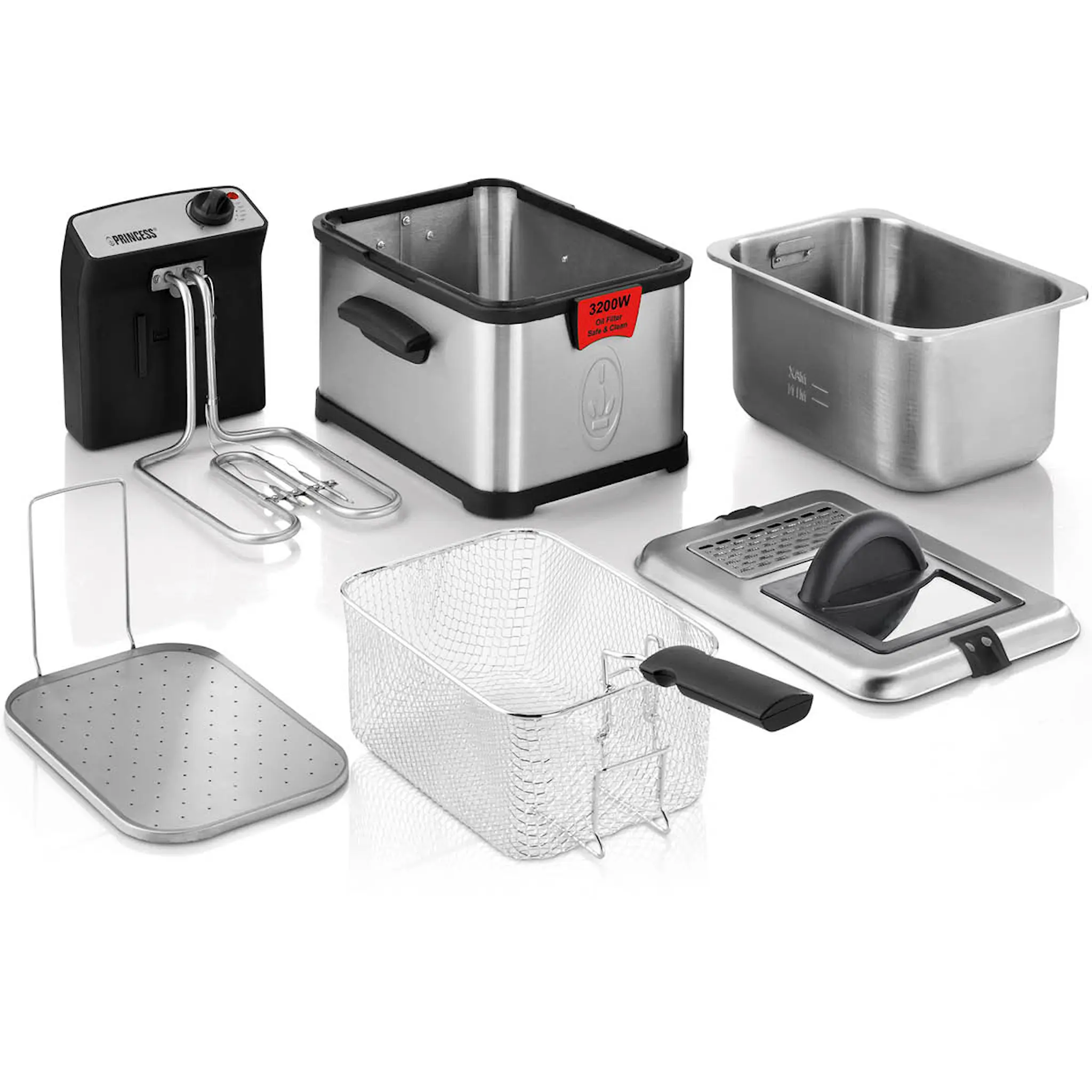 PRINCESS Fritös Superior 3L 3200W rostfritt stål