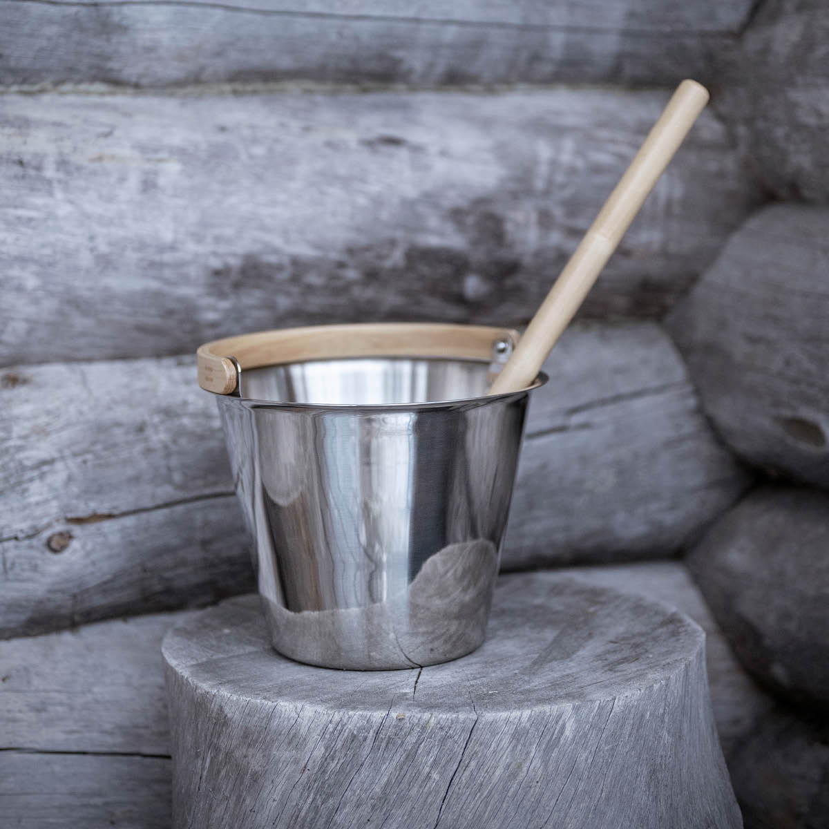 Rento Bastuhink 35 cm stål/björk