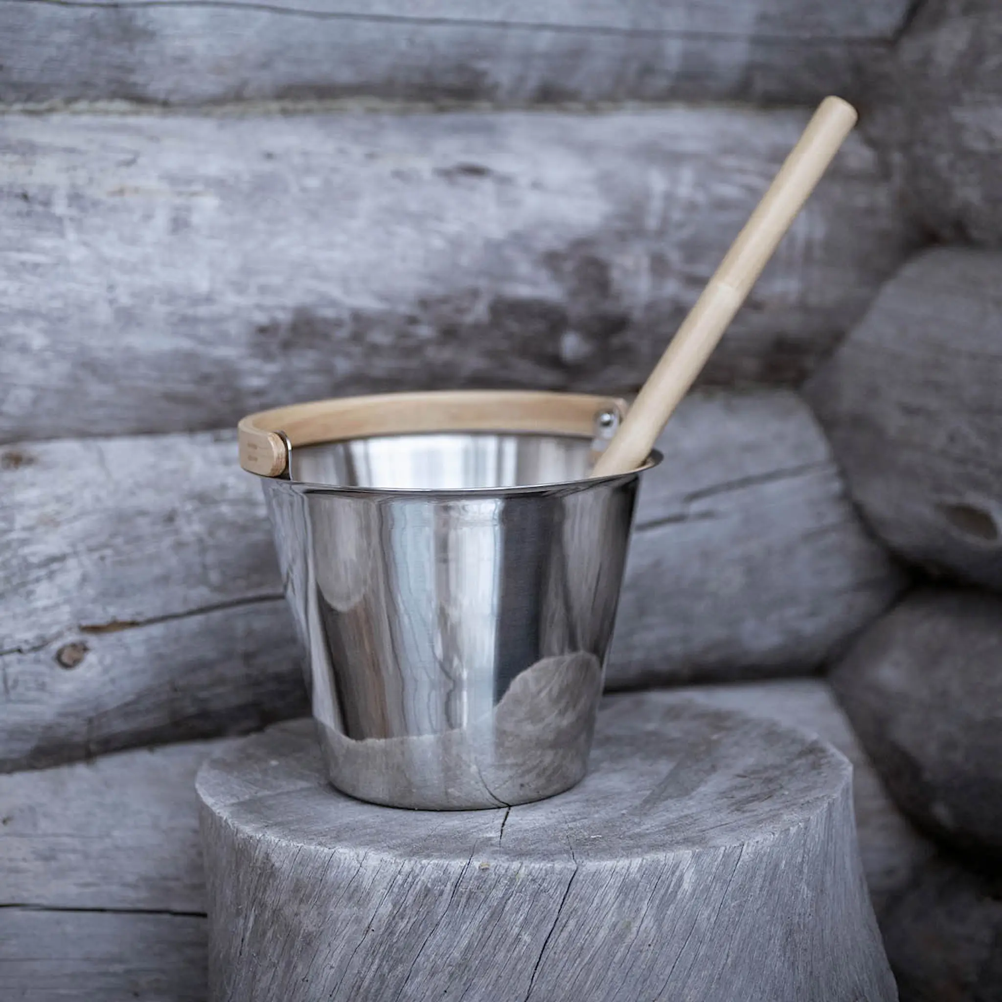 Rento Bastuhink 35 cm stål/björk