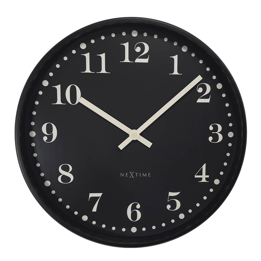 NeXtime Dickens väggklocka 30 cm svart