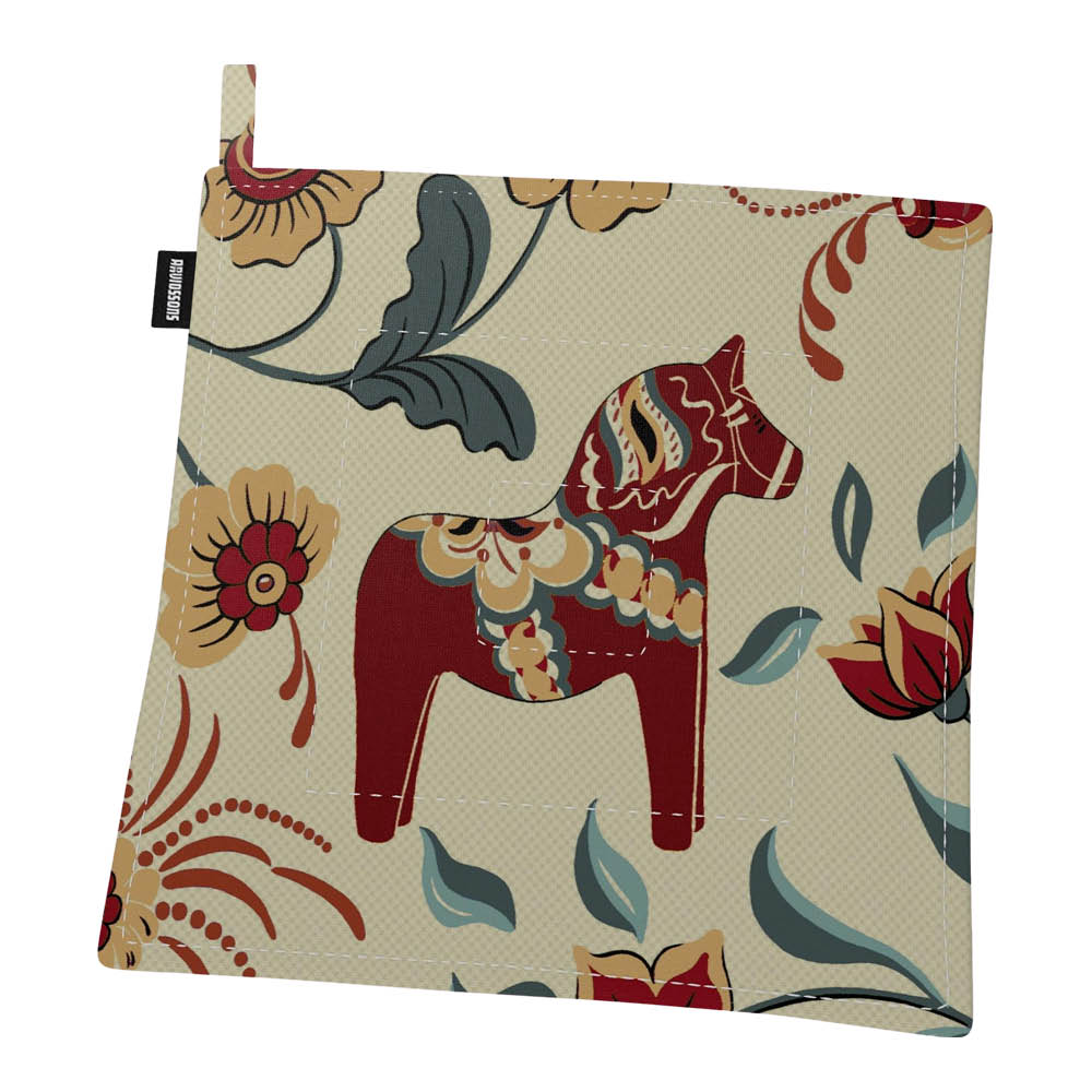 Arvidssons Leksand grytlapp 65x85 cm beige/röd