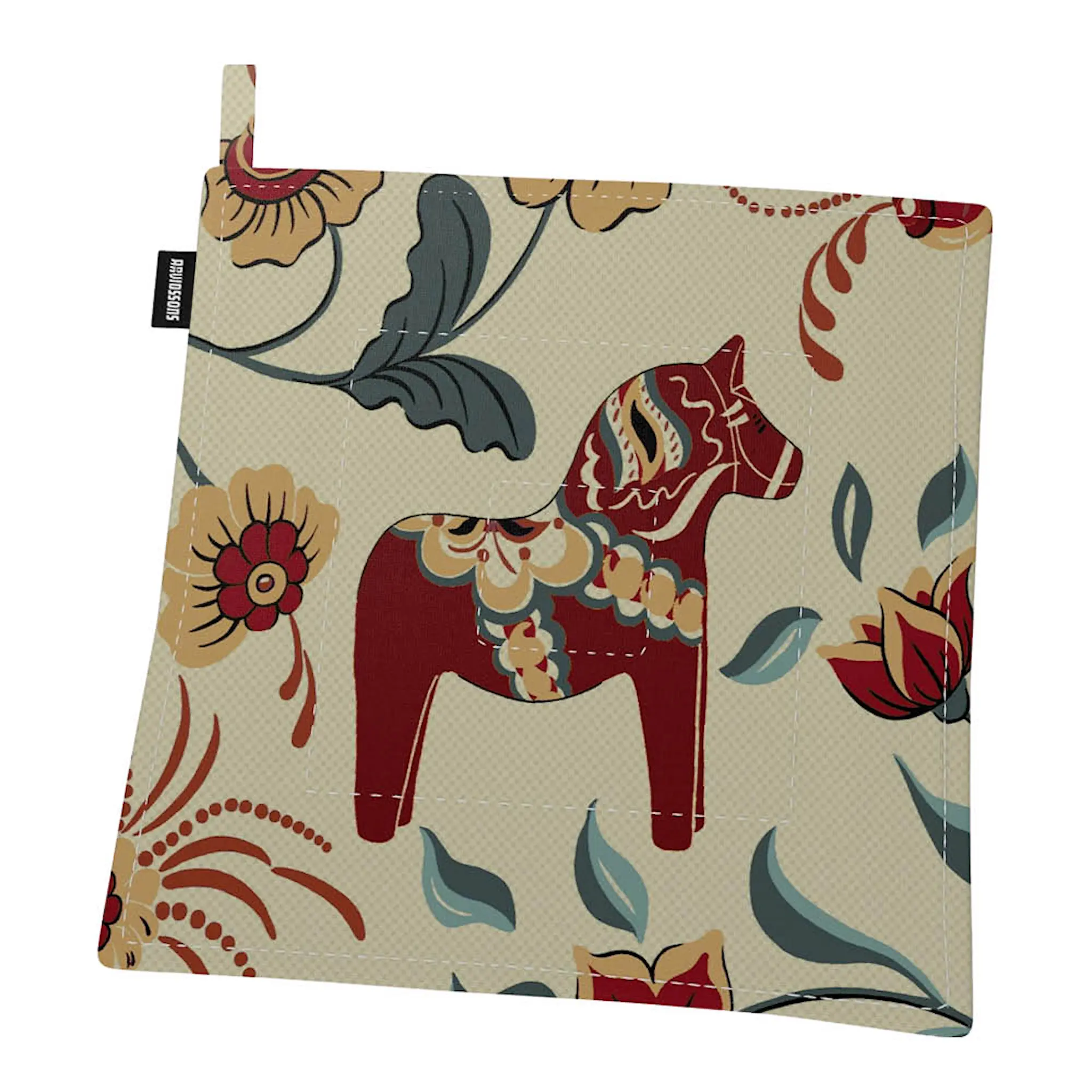 Arvidssons Leksand grytlapp 65x85 cm beige/röd