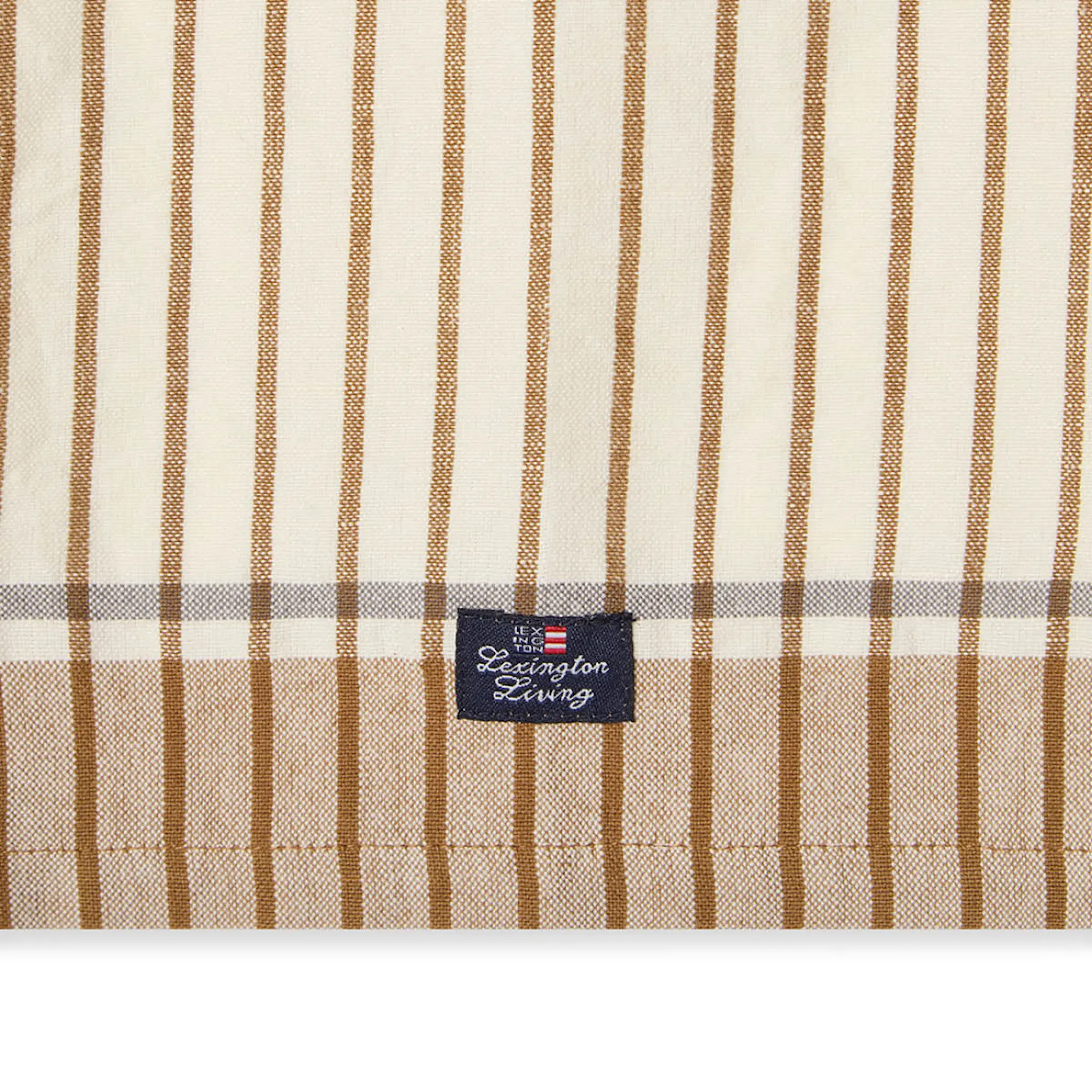 Lexington Randig kökshandduk 50x70 cm fudge/vit