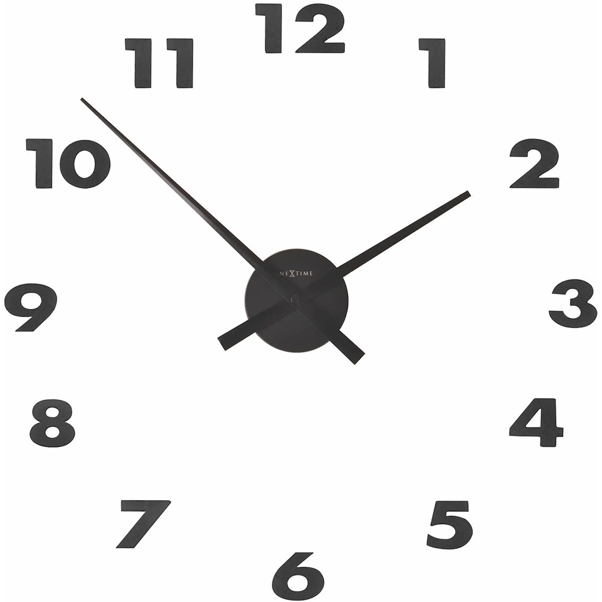 NeXtime Hands väggklocka med siffror 48 cm svart