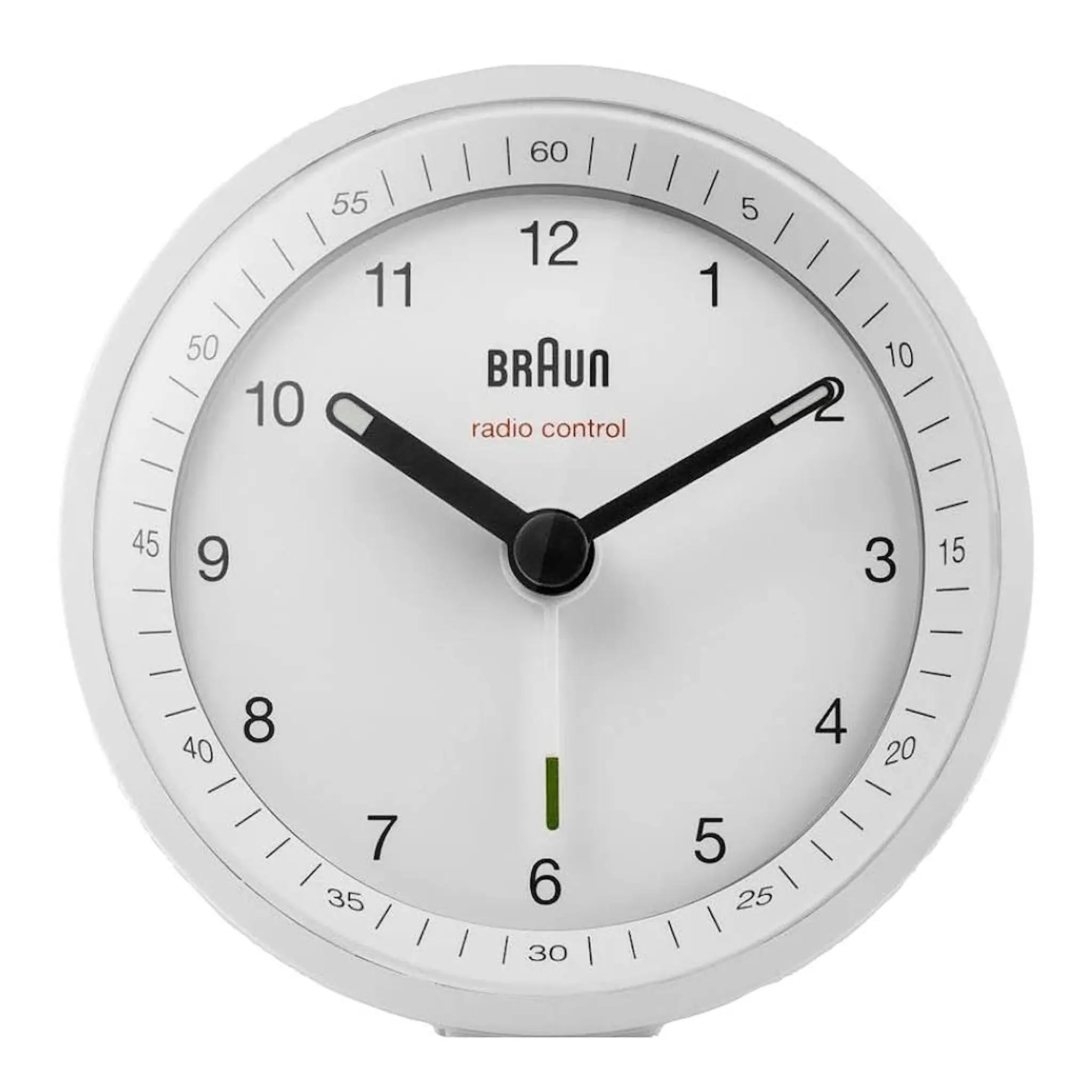 Braun Vekkerklokke analog DCF 8 cm hvit