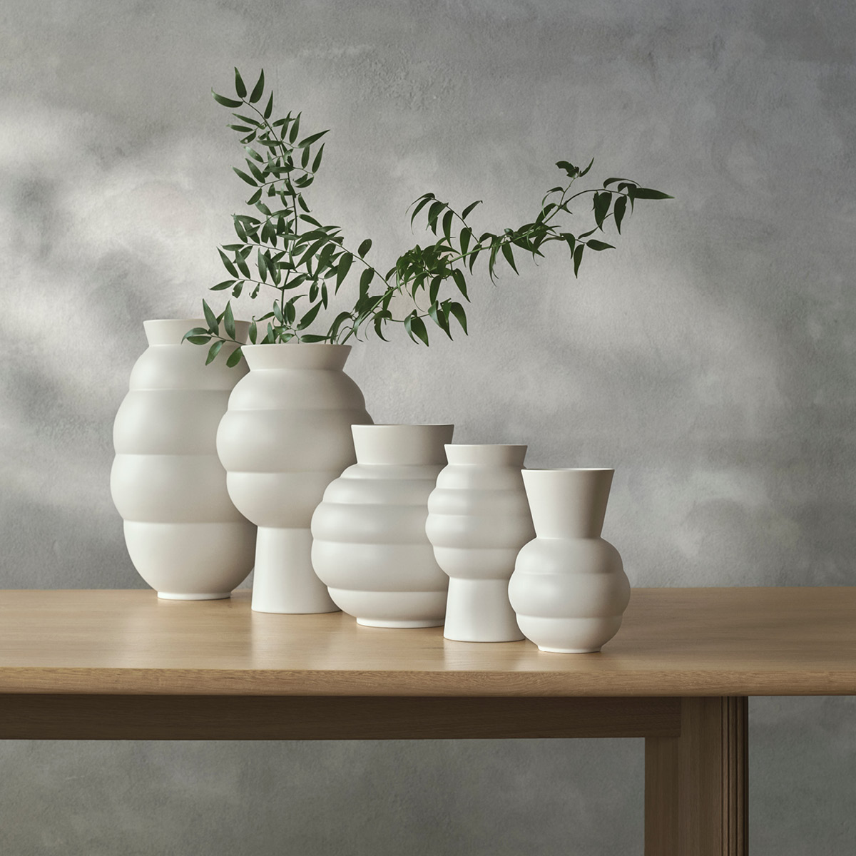 Knabstrup Keramik Tortus Archie No.3 vas 26,5 cm vit