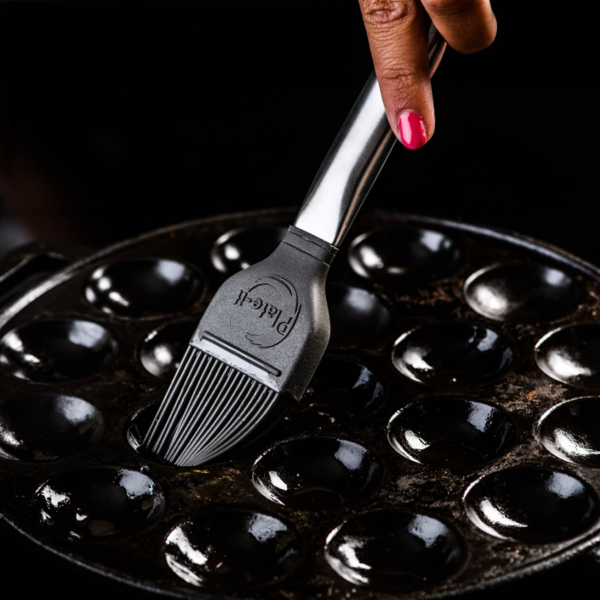 Plate It Dekorpensel 23 cm 2 stk stål/grå