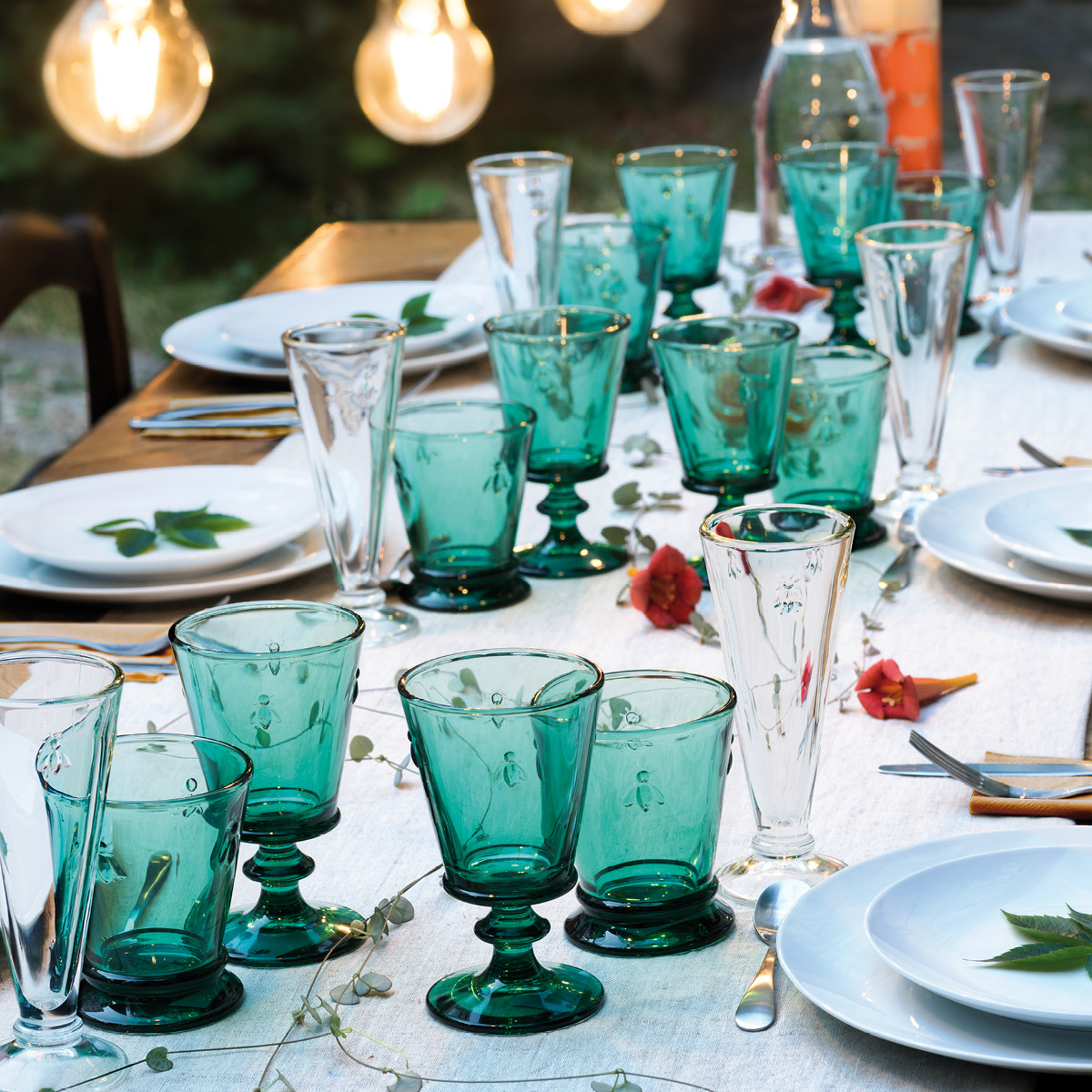 La Rochère Abeille Vinglas 24 cl 6-pack Smaragdgrön