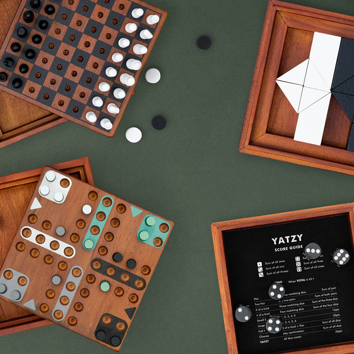 Iron & Glory Träspel Fia med knuff / Ludo 14x14 cm trä