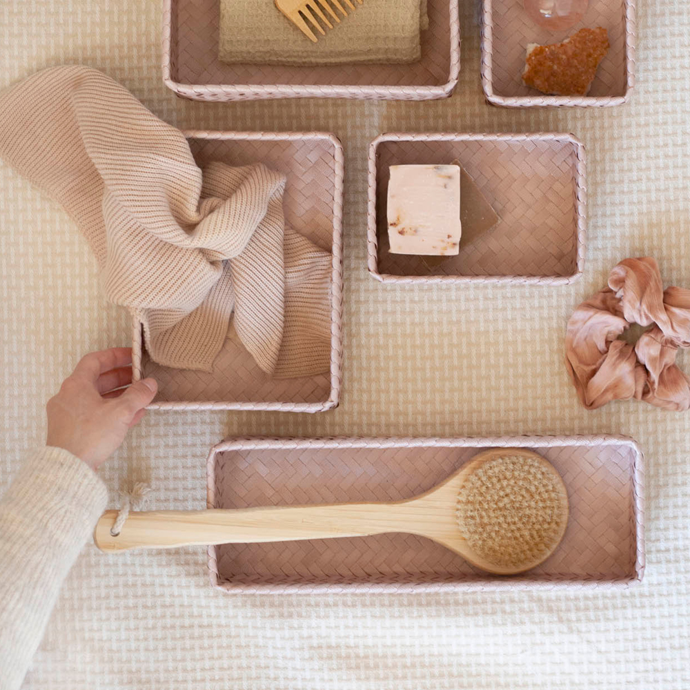 Handed By Fit lång förvaringskorg 39x12x7 cm copper blush