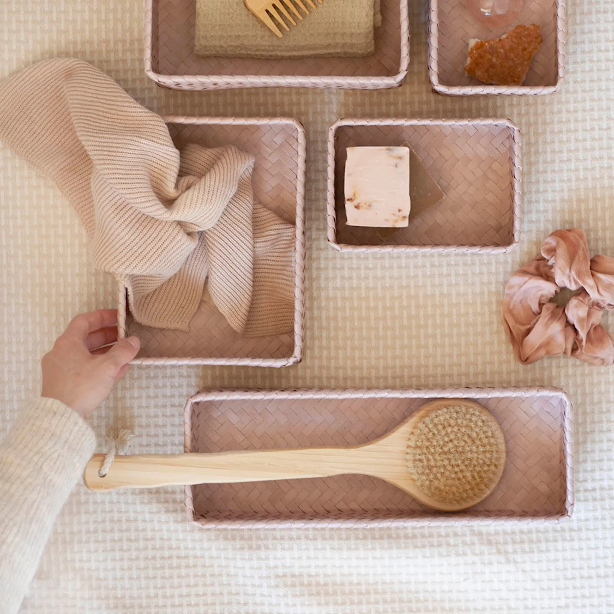 Handed By Fit lang oppbevaringskurv 39x12x7 cm copper blush