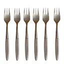 Tårtgaffel 16 cm 6-pack borstat stål