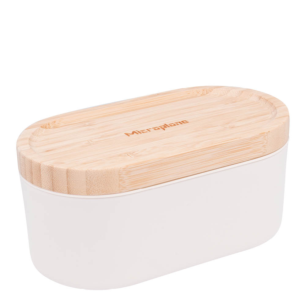 Microplane Container Grater rivjärn med behållare cashmere/bambu
