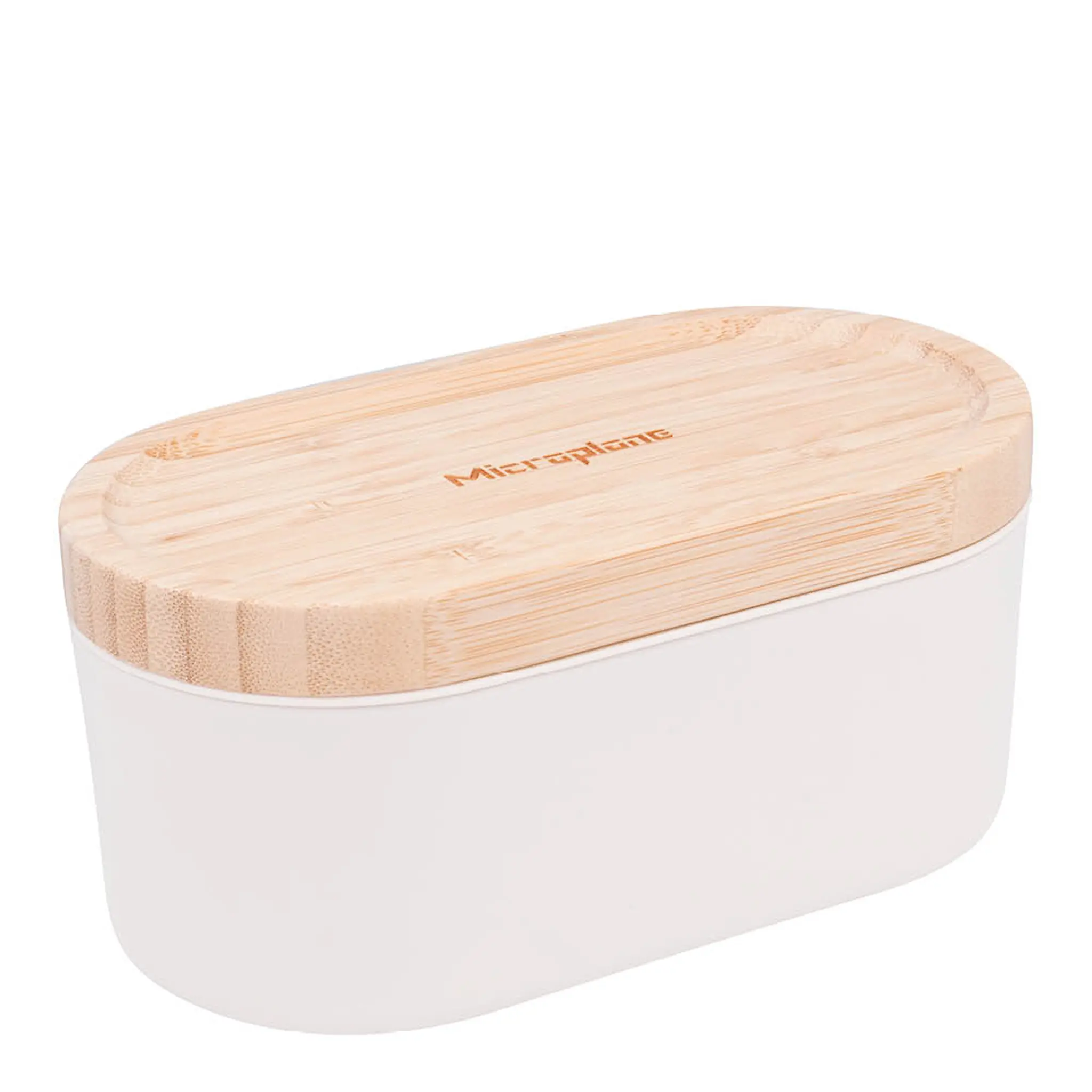Microplane Container Grater rivjärn med behållare cashmere/bambu
